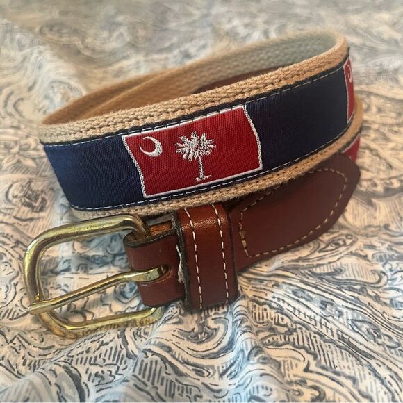Palmetto Moon South Carolina State Flag Design Mens Belt - Picture 4 of 5